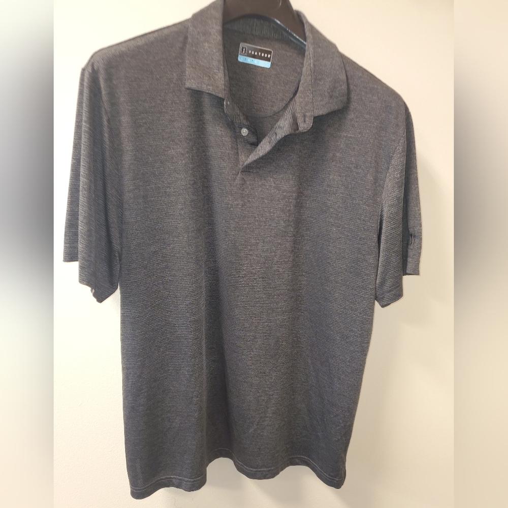 PGA Tour Men's Large Gray Polo‎ Shirt
